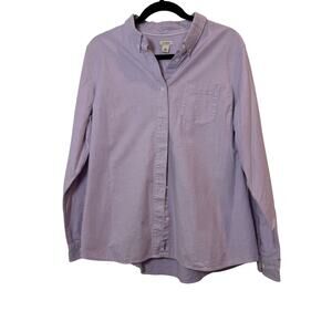 L.L Bean Womens Long Sleeve Botton Up Shirt Lavender Size L